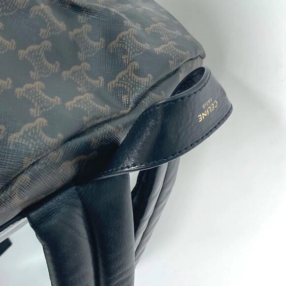 CELINE Bag Triomphe Backpack Leather Brown/Black - Picture 5 of 16